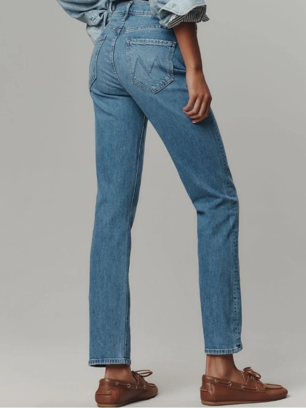 NEW MOTHER The Dazzler Flood Mid-Rise  Straight Leg Jeans - Picture 4 of 8